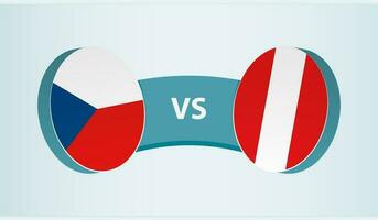 Tschechisch Republik gegen Peru, Mannschaft Sport Wettbewerb Konzept. vektor