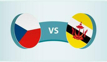 Tschechisch Republik gegen Brunei, Mannschaft Sport Wettbewerb Konzept. vektor