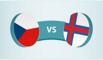 Tschechisch Republik gegen Färöer Inseln, Mannschaft Sport Wettbewerb Konzept. vektor