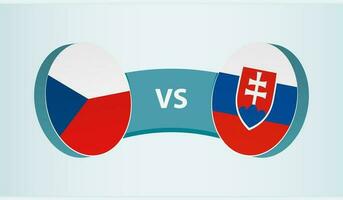 Tschechisch Republik gegen Slowakei, Mannschaft Sport Wettbewerb Konzept. vektor