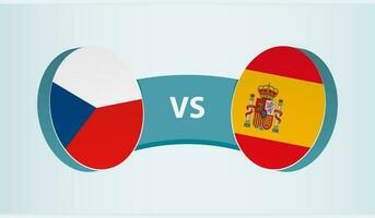 Tschechisch Republik gegen Spanien, Mannschaft Sport Wettbewerb Konzept. vektor