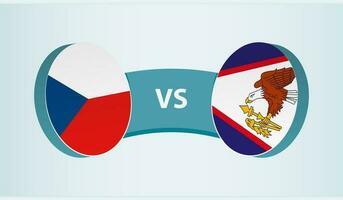 Tschechisch Republik gegen amerikanisch Samoa, Mannschaft Sport Wettbewerb Konzept. vektor