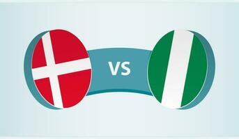 Dänemark gegen Nigeria, Mannschaft Sport Wettbewerb Konzept. vektor