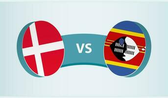 Dänemark gegen Swasiland, Mannschaft Sport Wettbewerb Konzept. vektor