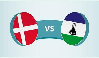 Dänemark gegen Lesotho, Mannschaft Sport Wettbewerb Konzept. vektor