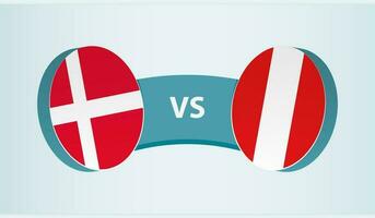 Dänemark gegen Peru, Mannschaft Sport Wettbewerb Konzept. vektor