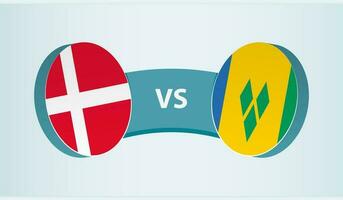 Dänemark gegen Heilige Vincent und das Grenadinen, Mannschaft Sport Wettbewerb Konzept. vektor