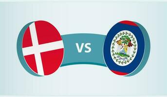 Dänemark gegen Belize, Mannschaft Sport Wettbewerb Konzept. vektor