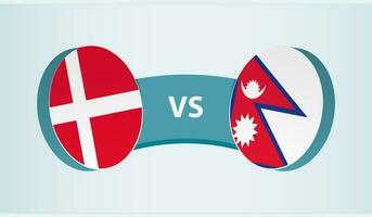Dänemark gegen Nepal, Mannschaft Sport Wettbewerb Konzept. vektor