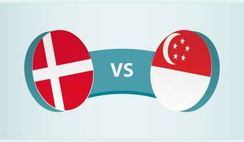 Dänemark gegen Singapur, Mannschaft Sport Wettbewerb Konzept. vektor