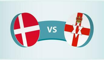 Dänemark gegen Nord Irland, Mannschaft Sport Wettbewerb Konzept. vektor