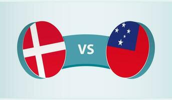 Dänemark gegen Samoa, Mannschaft Sport Wettbewerb Konzept. vektor