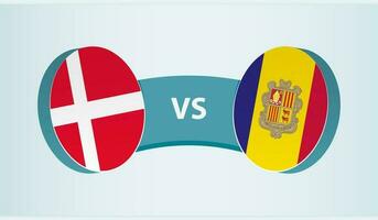 Dänemark gegen Andorra, Mannschaft Sport Wettbewerb Konzept. vektor