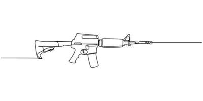 kontinuerlig enda ett linje av luft gevär isolerat på vit bakgrund. vektor
