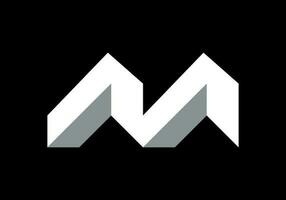 m Logo 3d geometrisch Symbol Design, Vektor Illustration 3 minimalistisch