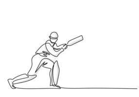 Kricket Spieler minimalistisch Vektor, Athlet beschäftigt, verlobt im Kricket Spiel vektor