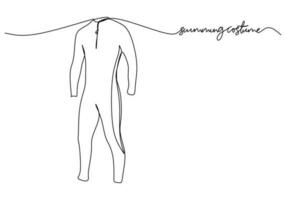 badkläder ett linje teckning kontinuerlig hand dragen sport tema objekt vektor