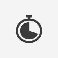 Timer Symbol Vektor isoliert. Zeit, Stoppuhr, Chronometer, Schalter, Uhr Zeichen Symbol