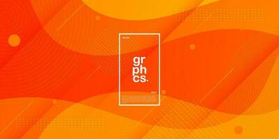 abstrakt färgrik orange bakgrund med vågig vätska former med geometrisk mönster. ljus orange bakgrund design. Häftigt och modern begrepp. eps10 vektor