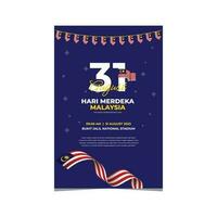 Malaysia Unabhängigkeit Tag Design Vorlage vektor