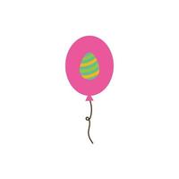 Ballon Helium mit Osterei bemalt im flachen Stil vektor