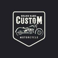 motorcykel årgång bricka logotyp vektor