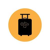 Koffer Symbol auf Orange Hintergrund vektor