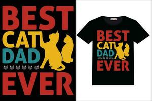 Katze T-Shirt Design Beste Katze Papa je T-Shirt vektor