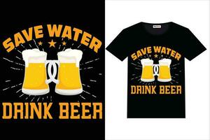 Bier T-Shirt Design speichern Wasser trinken Bier t Hemd vektor