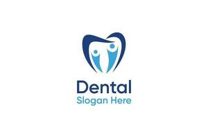 familj dental tänder logotyp design begrepp vektor