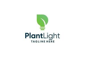 minimalistisch Grün Lampe Blatt Logo Vektor Design