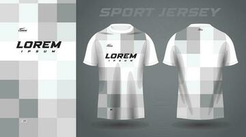 weißes und graues T-Shirt mit sportlichem Jersey-Design vektor