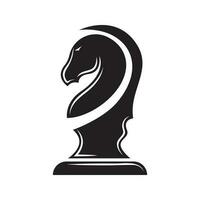 svart schack riddare häst hingst staty skulptur silhuett logotyp design vektor