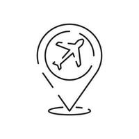 Flughafen Linie Symbol, Gepäck scannen, Flug, Miete ein Auto und mehr, dünn Linie, Vektor Illustration. Sommer- Reise und Transport.