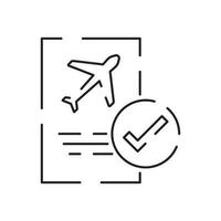 Flughafen Linie Symbol, Gepäck scannen, Flug, Miete ein Auto und mehr, dünn Linie, Vektor Illustration. Sommer- Reise und Transport.