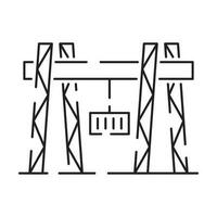 Ladung Hafen Linie Symbol Luft, Meer, Schiene Fracht Terminal, Lagerung. Lieferung Container Versand. vektor