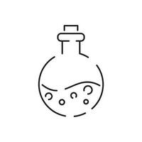 Chemie und Labor verbunden Linie Symbol. Wissenschaft und wissenschaftlich Ausrüstung linear Symbol. Labor und Experiment Gliederung Vektor Zeichen Biologie. Prüfung Instrumente.