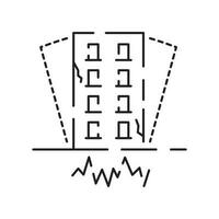 jordbävning linje ikon. be för Kalkon. central fel linje. mittlinje Karta av påverkade och jordbävning skakning. jordbävning grad Diagram och Karta. vektor