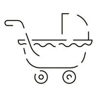 Baby Dusche Linie Symbol Satz. inbegriffen das Symbole wie Baby, Kind, Ballon, Geschenk, Dekoration, Spielzeuge und Party. das Kinderwagen. vektor