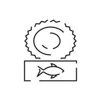 Meer Essen Linie Symbol. Fisch Restaurant Symbol. Weiß Fleisch geeignet zum die Info Grafik, Websites und drucken Medien. schwarz und Weiß Wohnung. vektor