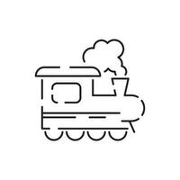 offentlig transport ånga lokomotiv vektor linje ikoner. trafik symbol redigerbar stroke och resa.