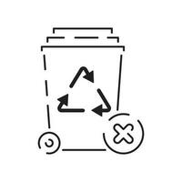 Müll Linie Symbol Vektor. recyceln Material Illustration unterzeichnen. Grün Symbol Müll, Müll. vektor