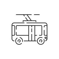 Öffentlichkeit Transport Obus, Straßenbahn oder Bus Linie Symbol. der Verkehr Symbol. inbegriffen wie Garage, Kammerdiener Diener und Reise. vektor