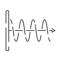 akademisk utbildning discipliner fysik vetenskap linje ikon, vektor illustration tecken och testa instrument.