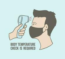 kropp kolla upp temperatur vektor