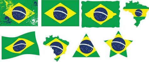 Brasilien nation flagga vektor