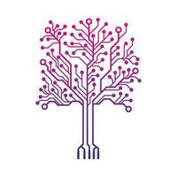 Schaltkreis Technologie Baum Vektor Symbol