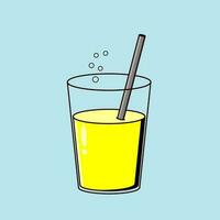 enkel juice i transparent glas illustration tecknad serie vektor