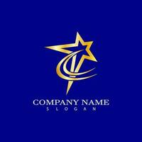 Gold Star Logo Design Vorlage, elegant Star Logo Design vektor