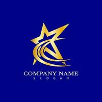 Gold Star Logo Design Vorlage, elegant Star Logo Design vektor